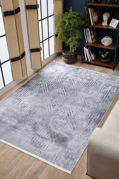 Modern Digital Print Rug - Grey Area Rug Non Slip Antibacterial Carpet