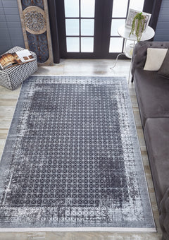 Islamabad Grey Frame Digital Print Area Rug