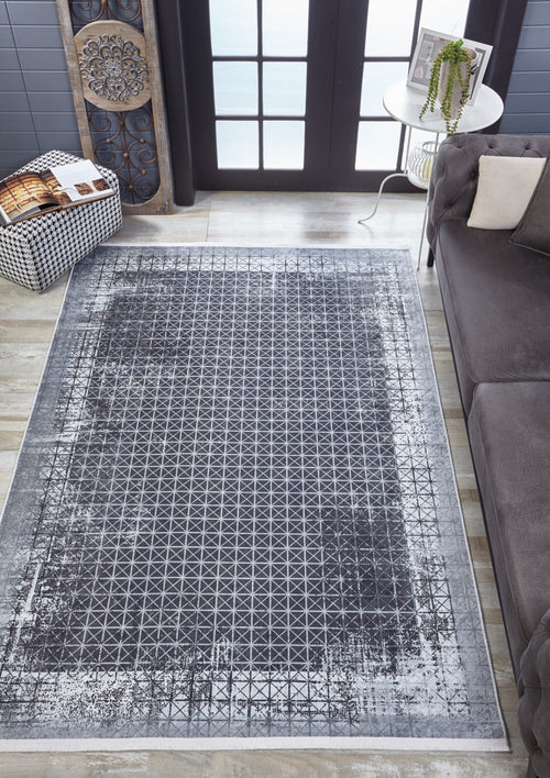 Islamabad Grey Frame Digital Print Area Rug