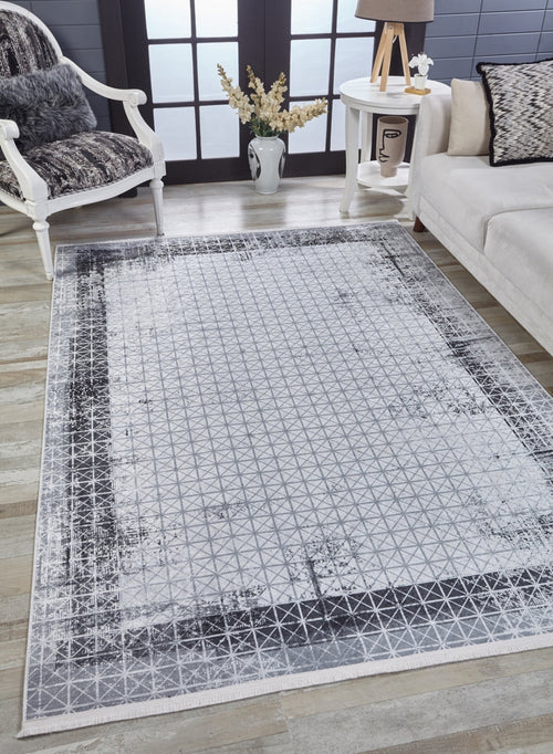 Ketta Grey Frame Digital Print Area Rug