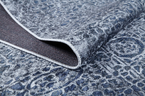 Babol Blue Modern Digital Print Area Rug