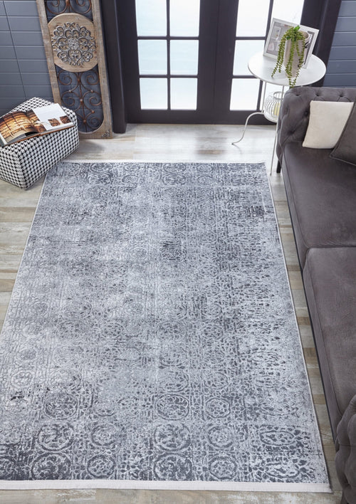 Modern Area Rug – Grey Digital Print Carpet | Antibacterial Non Slip Floor Mat