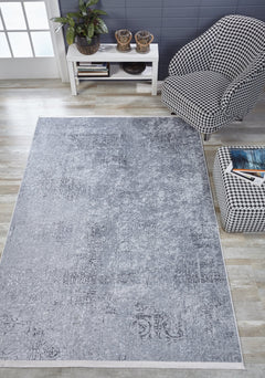Modern Digital Area Rug - Grey Non Slip Antibacterial Carpet for Living Room