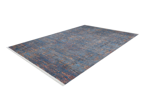 Modern Digital Area Rug - Blue Non Slip Antibacterial Carpet for Living Room