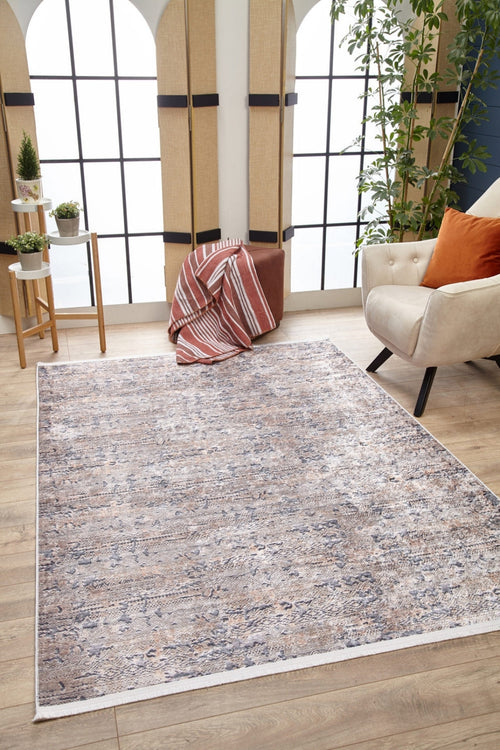 Busehr Beige Modern Digital Print Area Rug