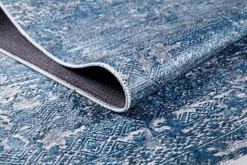 Modern Digital Area Rug – Blue Printed Carpet | Non Slip Antibacterial Floor Mat