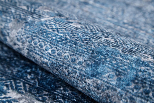 Modern Digital Area Rug – Blue Printed Carpet | Non Slip Antibacterial Floor Mat