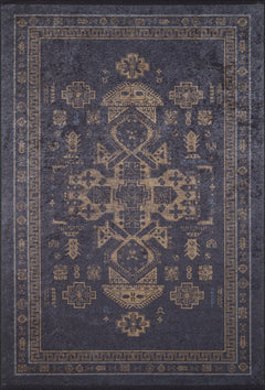 Modern Digital Print Rug – Anthracite Area Rug | Non Slip, Antibacterial Carpet