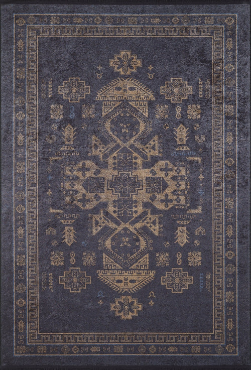 Modern Digital Print Rug – Anthracite Area Rug | Non Slip, Antibacterial Carpet