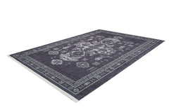 Modern Digital Area Rug - Anthracite Non Slip Washable Carpet for Living Room