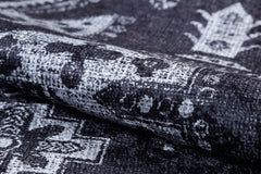 Modern Digital Area Rug - Anthracite Non Slip Washable Carpet for Living Room