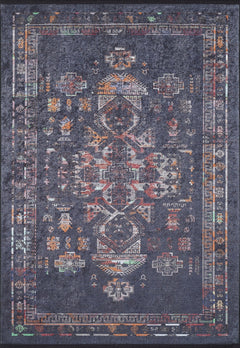 Modern Area Rug - Anthracite Digital Print Carpet | Non Slip Washable Rug