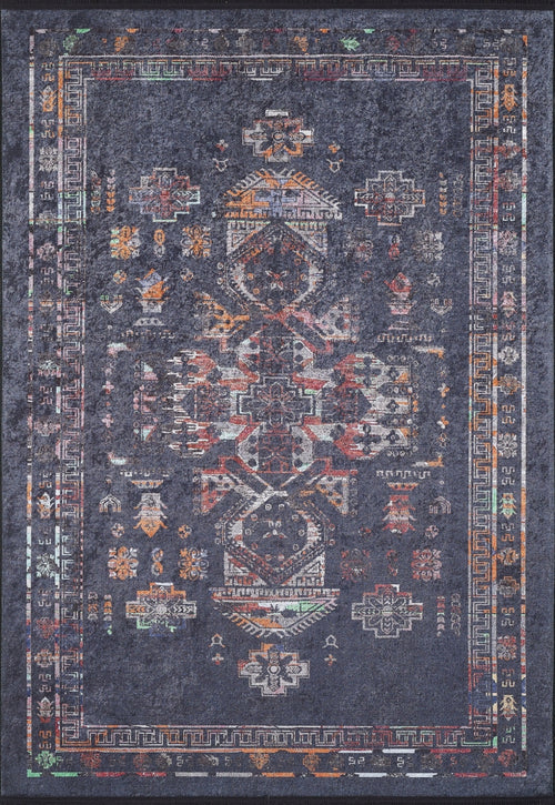 Modern Area Rug - Anthracite Digital Print Carpet | Non Slip Washable Rug