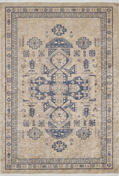 Modern Area Rug - Beige Digital Print Carpet | Non Slip, Antibacterial, Washable Floor Mat
