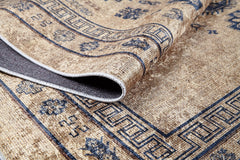 Modern Area Rug - Beige Digital Print Carpet | Non Slip, Antibacterial, Washable Floor Mat