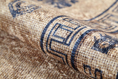 Modern Area Rug - Beige Digital Print Carpet | Non Slip, Antibacterial, Washable Floor Mat