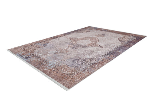 Digital Print Area Rug - Classic Brown Non Slip Antibacterial Carpet for Living Room