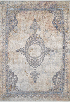 Classic Beige Area Rug – Digital Print Non Slip Carpet for Living Room