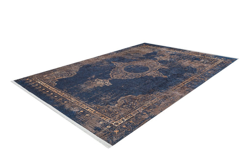 Blue Area Rug – Classic Digital Print Carpet | Non Slip, Antibacterial, Washable Floor Covering