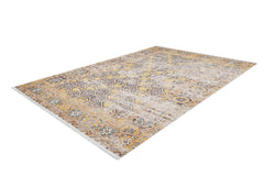 Yellow Area Rug – Classic Digital Print Non Slip Carpet for Living Room Decor
