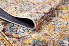 Yellow Area Rug – Classic Digital Print Non Slip Carpet for Living Room Decor