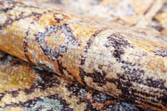 Yellow Area Rug – Classic Digital Print Non Slip Carpet for Living Room Decor