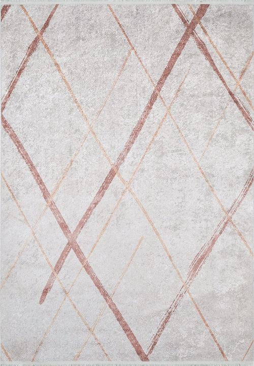 Cream Striped Area Rug – Non Slip Antibacterial Digital Print Carpet