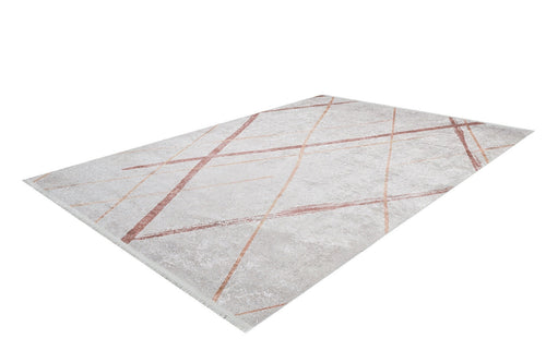 Cream Striped Area Rug – Non Slip Antibacterial Digital Print Carpet