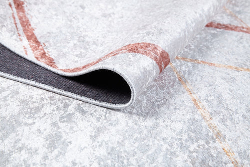 Cream Striped Area Rug – Non Slip Antibacterial Digital Print Carpet