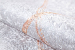 Cream Striped Area Rug – Non Slip Antibacterial Digital Print Carpet