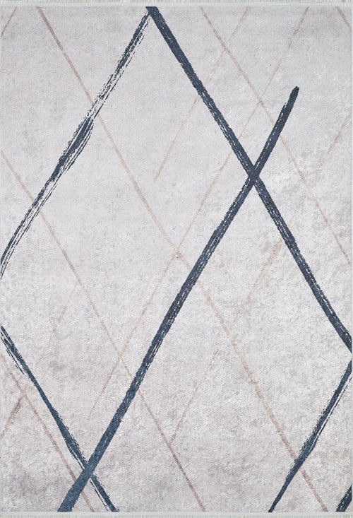 White Striped Area Rug - Digital Print Rug | Non Slip, Antibacterial Carpet