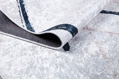 White Striped Area Rug - Digital Print Rug | Non Slip, Antibacterial Carpet