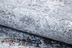 Modern Area Rug – Grey Digital Print Carpet | Non Slip, Antibacterial, Washable