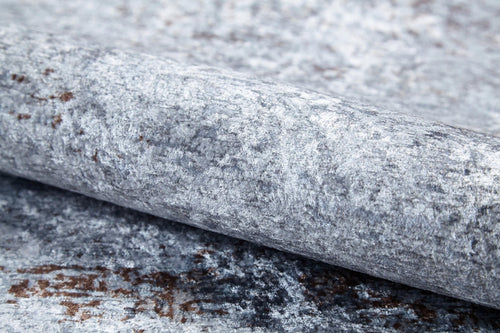 Modern Area Rug – Grey Digital Print Carpet | Non Slip, Antibacterial, Washable