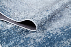 Modern Digital Print Rug - Blue Area Rug Non Slip Washable Carpet