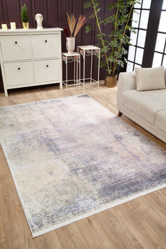 Purple Modern Area Rug – Digital Print Carpet, Non Slip & Washable Floor Mat