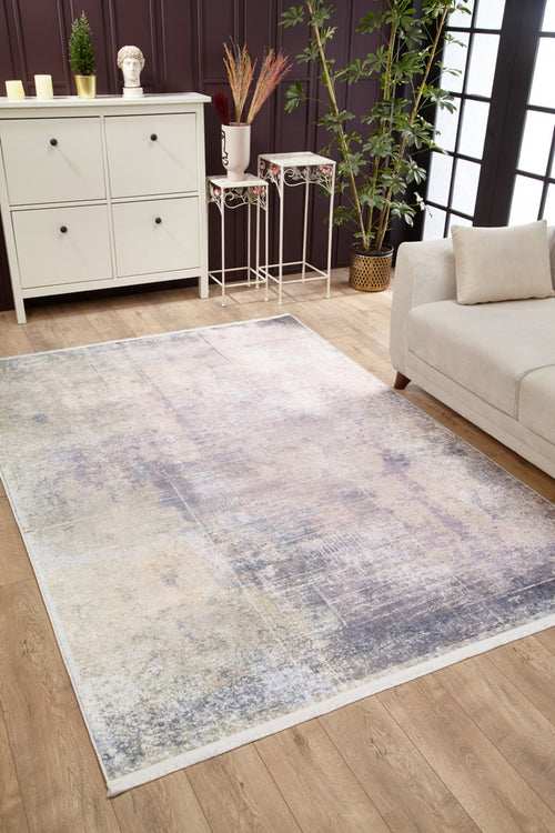 Purple Modern Area Rug – Digital Print Carpet, Non Slip & Washable Floor Mat