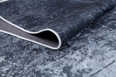 Modern Digital Print Rug - Pakdest Anthracite Area Rug | Non Slip, Washable Carpet