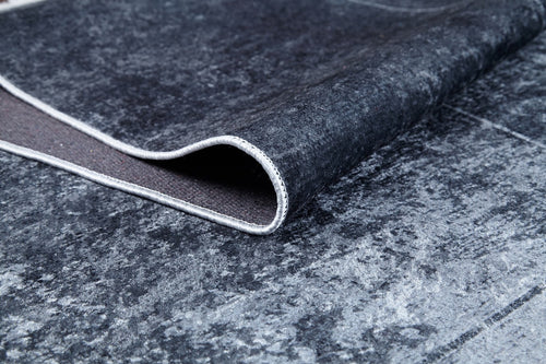 Modern Digital Print Rug - Pakdest Anthracite Area Rug | Non Slip, Washable Carpet
