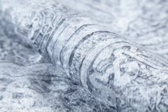 Classic Grey Area Rug – Digital Print Carpet | Non Slip, Antibacterial, Washable