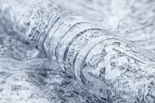 Classic Grey Area Rug – Digital Print Carpet | Non Slip, Antibacterial, Washable