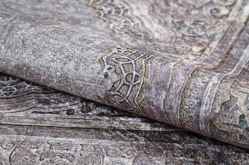 Beige Area Rug – Classic Digital Print Non Slip Rug for Living Room