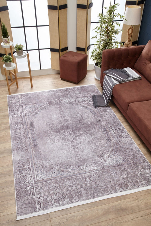 Purple Area Rug – Classic Digital Print Carpet | Non Slip, Antibacterial, Washable