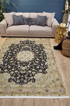 Digital Print Area Rug - Green Classic Non Slip Antibacterial Carpet for Living Room