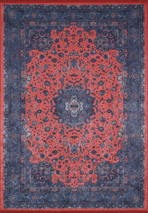 Hubballi Navy Classic Digital Print Area Rug
