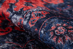 Hubballi Navy Classic Digital Print Area Rug