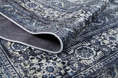 Digital Print Area Rug - Navy Blue Classic Carpet, Non Slip & Antibacterial