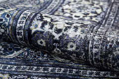 Digital Print Area Rug - Navy Blue Classic Carpet, Non Slip & Antibacterial