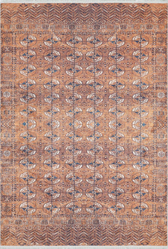Orange Geometric Area Rug – Digital Print Non Slip Antibacterial Carpet