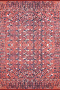 Digital Print Area Rug – Modern Red Carpet | Non Slip Antibacterial Floor Covering